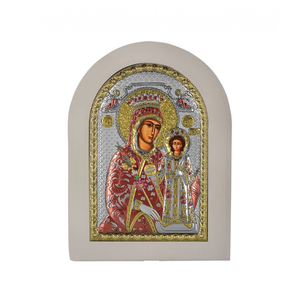 Ασημένια Εικόνα “Παναγία των Ρόδων”  15*21