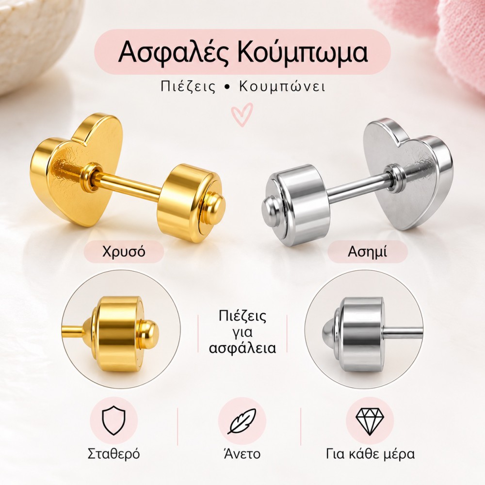 Παιδικά σκουλαρίκια από ανοξείδωτο ατσάλι
