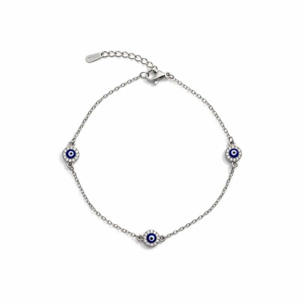 Ατσάλινο βραχιόλι με ματάκι