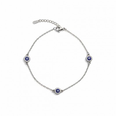 Ατσάλινο βραχιόλι με ματάκι