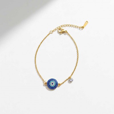 Ατσάλινο βραχιόλι με ματάκι