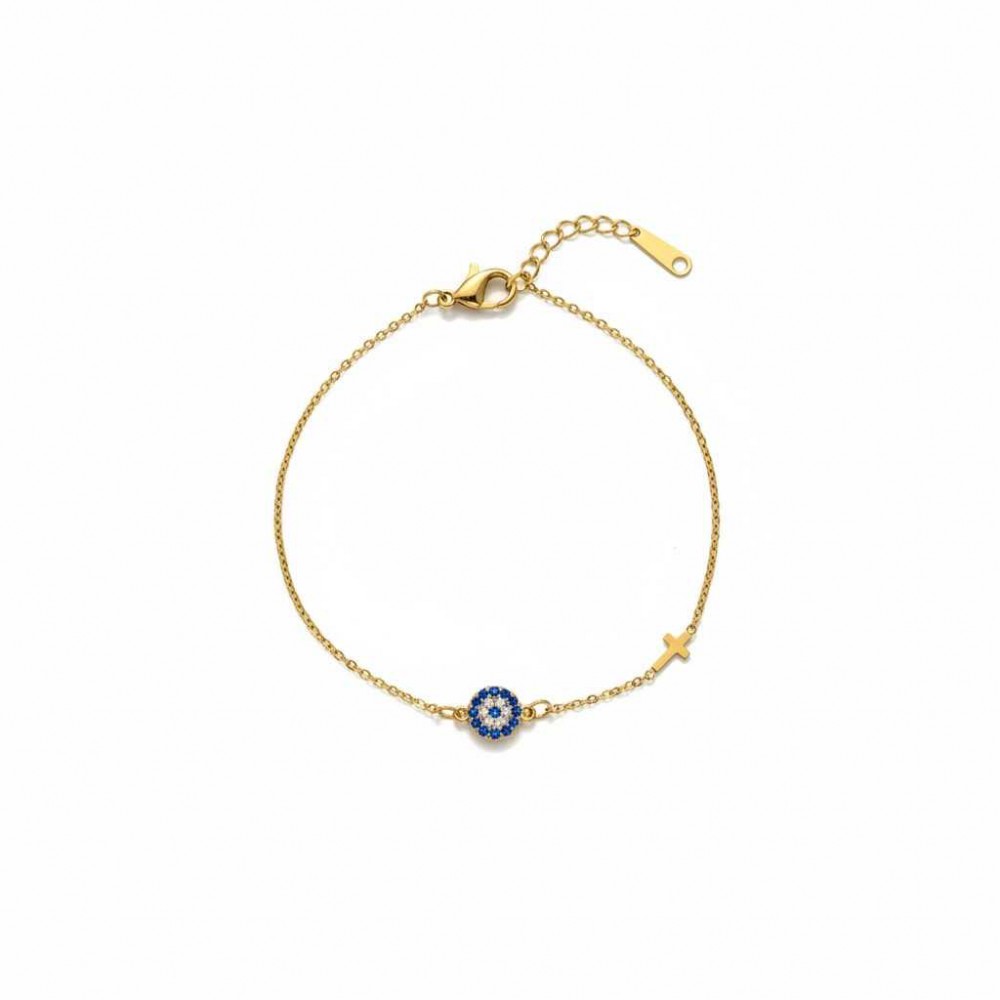 Ατσάλινο βραχιόλι με ματάκι