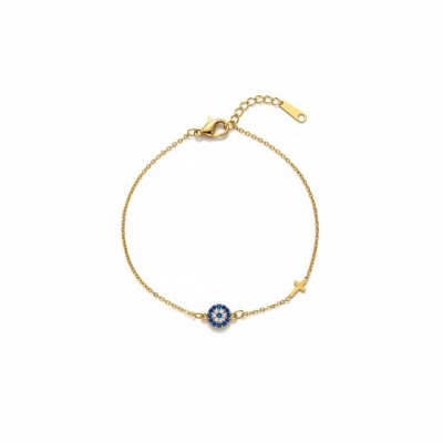 Ατσάλινο βραχιόλι με ματάκι