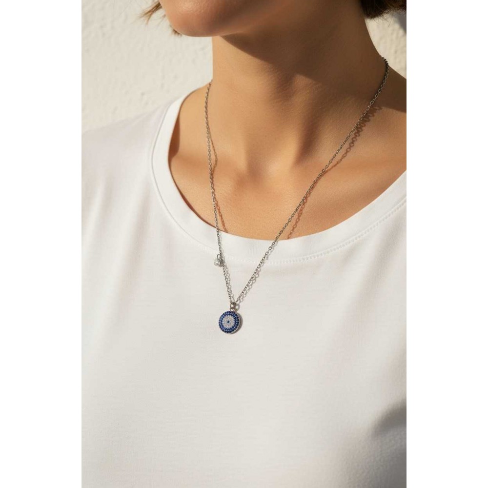 Ατσάλινο Κολιέ με ματάκι