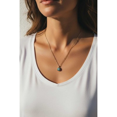 Ατσάλινο Κολιέ με ματάκι