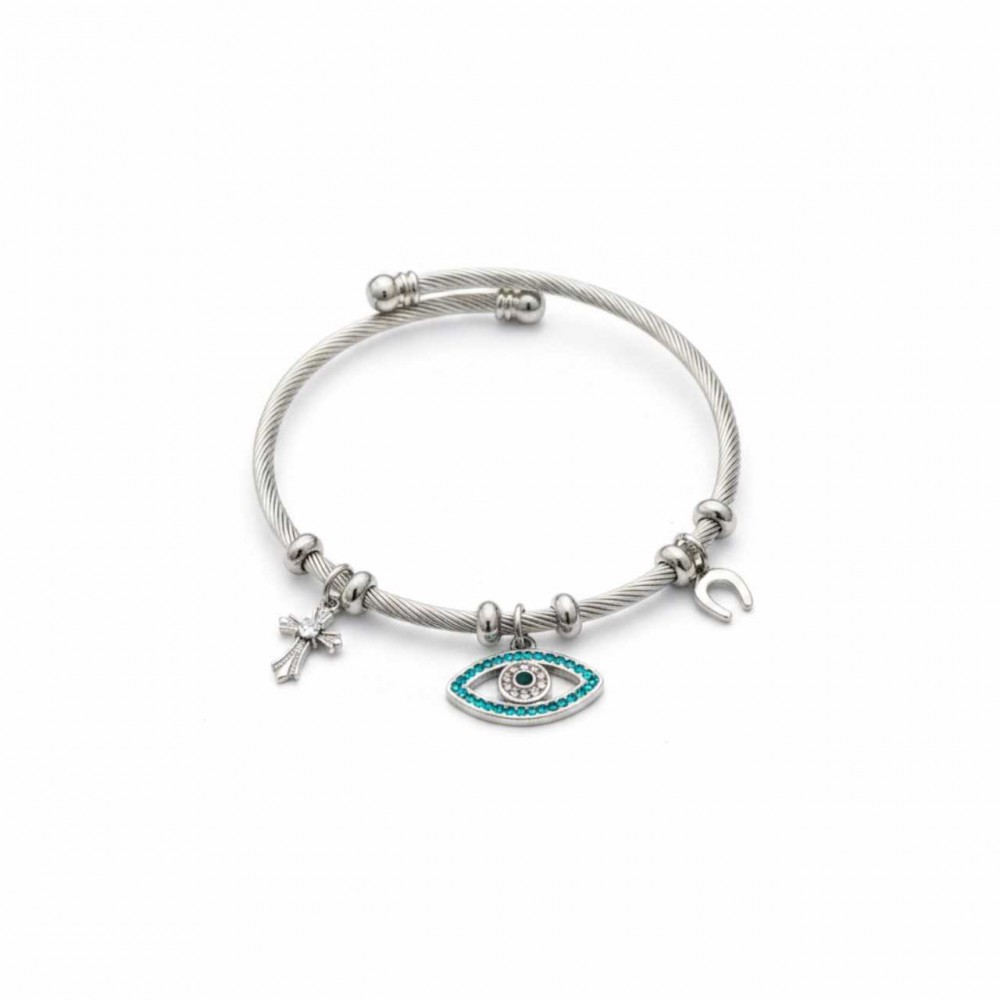 Ατσάλινο βραχιόλι με διάφορα στοιχεία