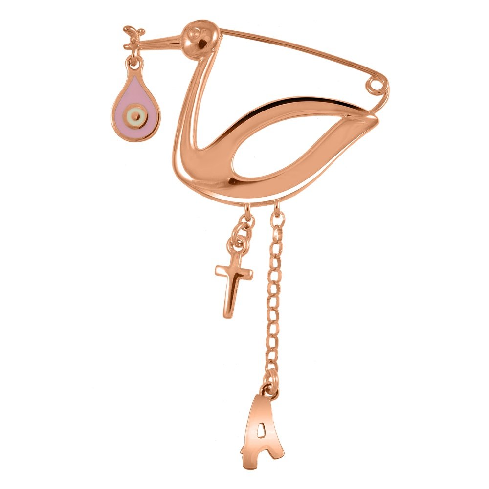 Παραμάνα  Με Πελαργό, Ματάκι, Σταυρό Και Μονόγραμμα