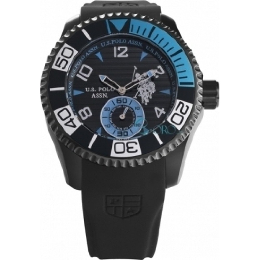 U.S. POLO Black Rubber Strap USP4148BK