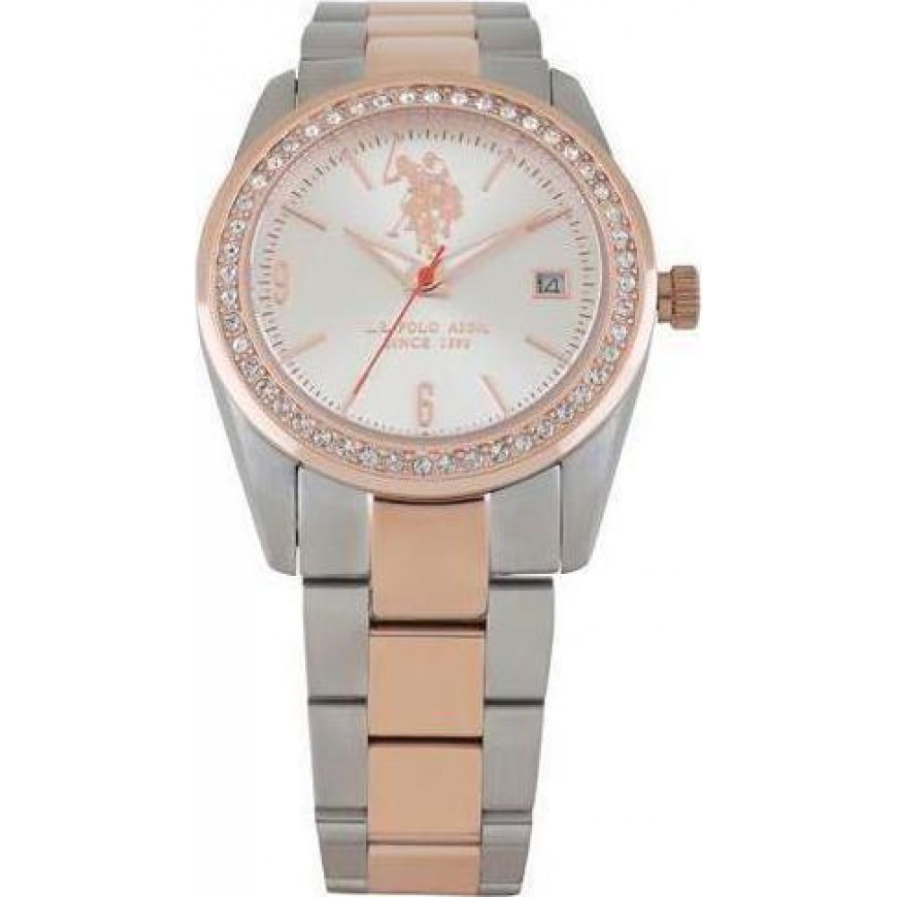 U.S. Polo Crystalls TWO Tone Stainless Steel Bracelet USP5110SL