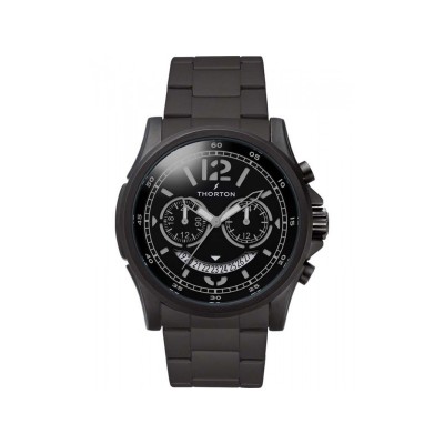 THORTON Ivar Dual Time Black Metallic Bracelet 9007112M