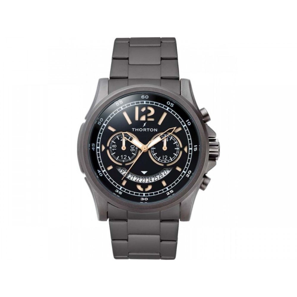 THORTON Ivar Dual Time Grey Metallic bracelet 9007121M