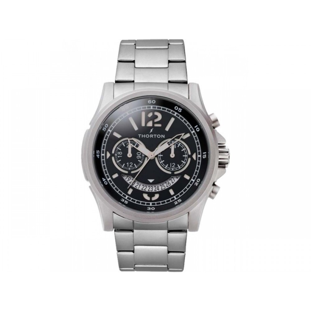 THORTON Ivar Dual Time Silver Metallic bracelet 9007132M