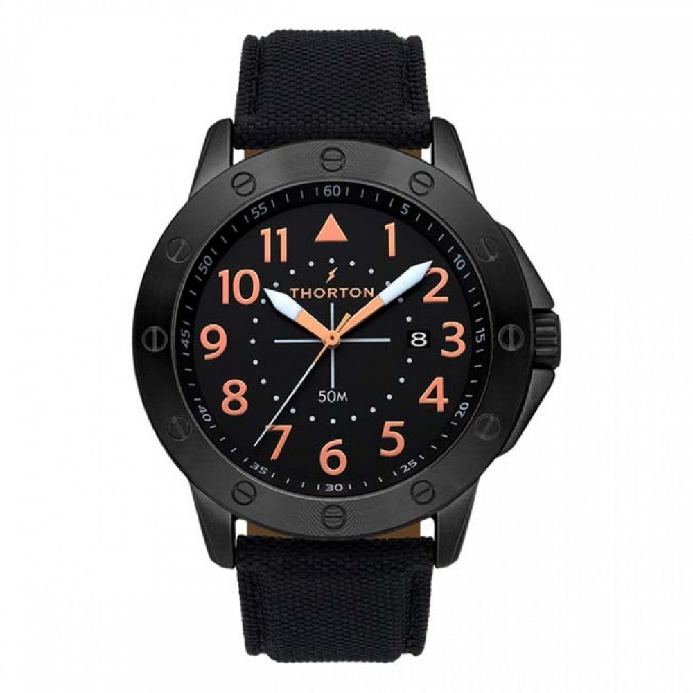 THORTON Borg  Black Leather Strap 9201211
