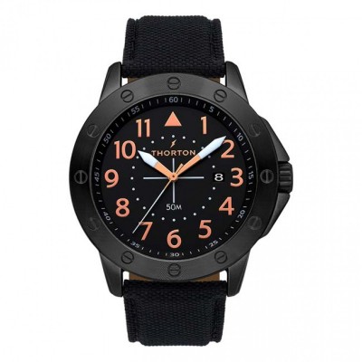 THORTON Borg  Black Leather Strap 9201211
