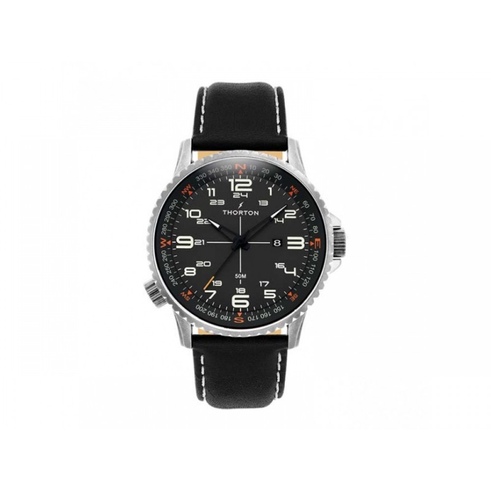THORTON Kalf Black Leather Strap 9202131