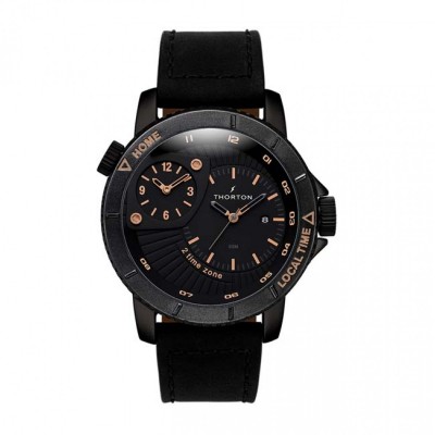 THORTON Horic Chronograph Black Leather Strap 9203111