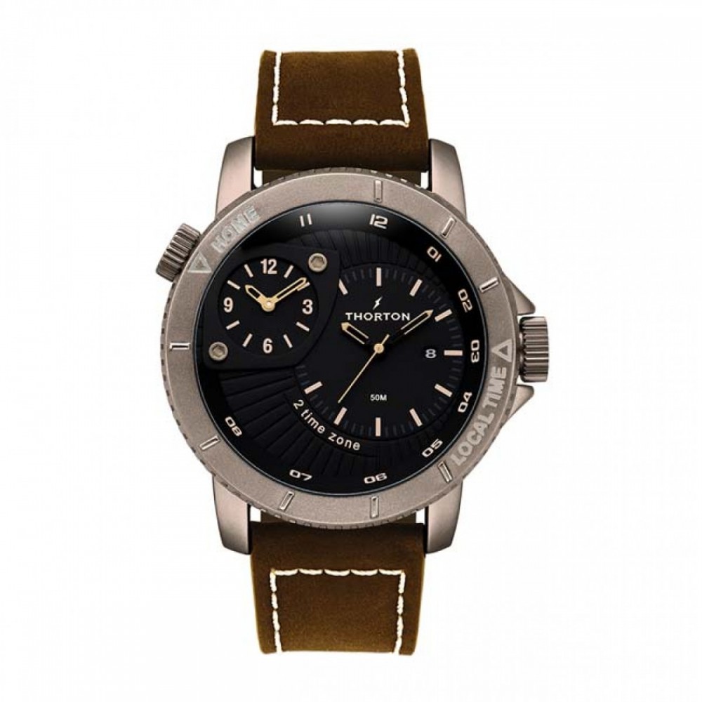THORTON Horic Chronograph Brown Leather Strap 9203122