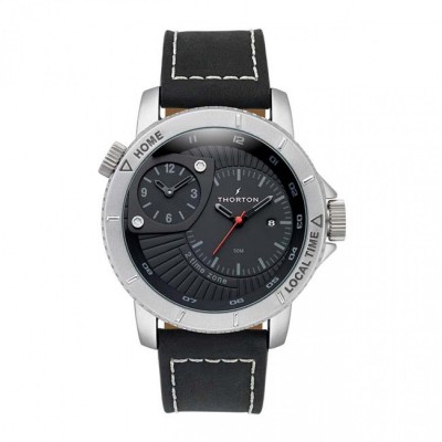 THORTON Horic Chronograph Black Leather Strap 9203131