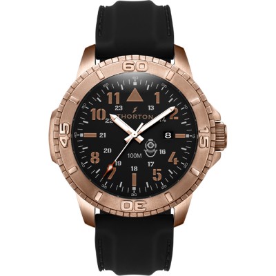 THORTON Odin Rose Gold Black Rubber Strap 9204351